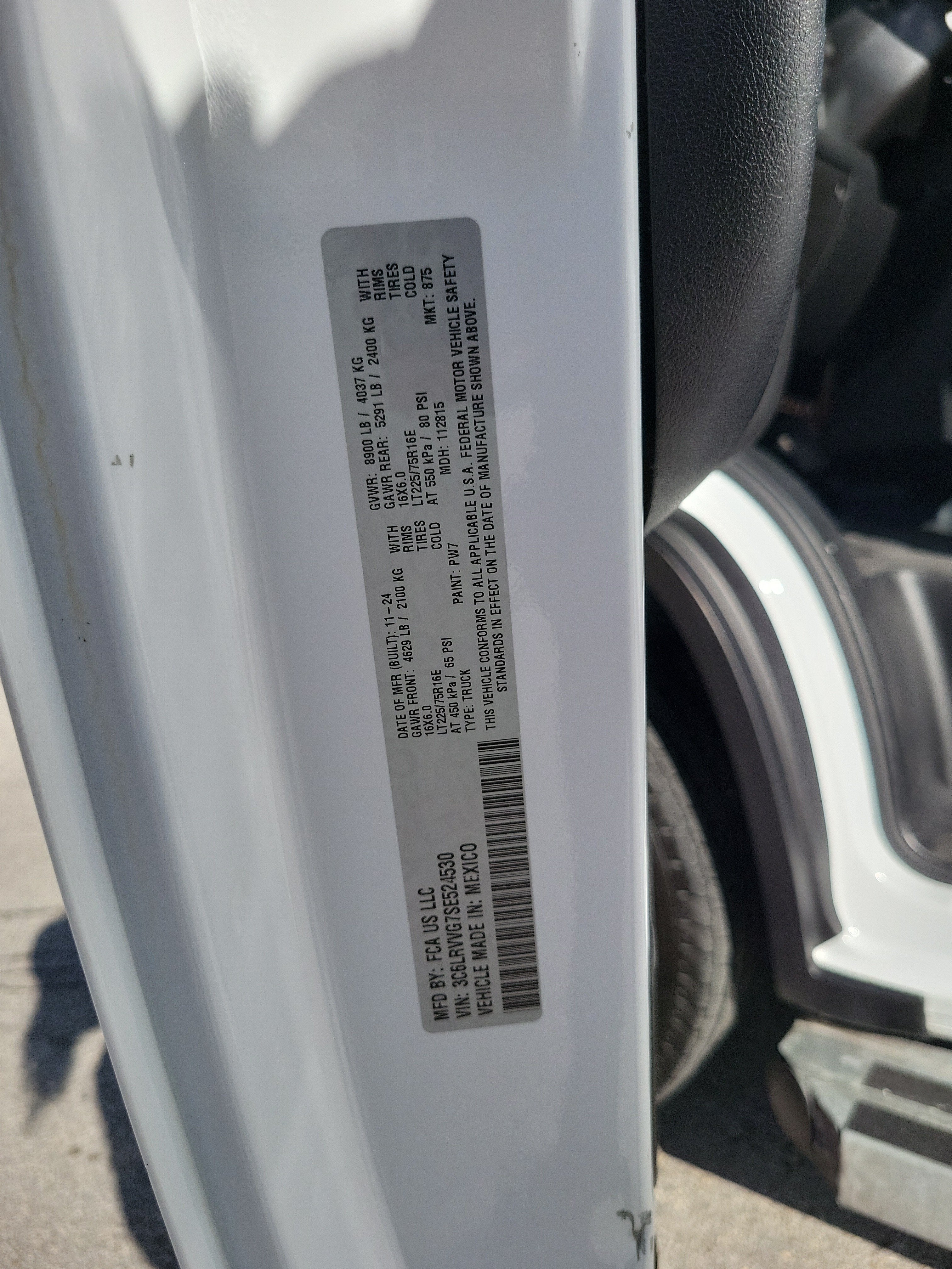 2025 RAM ProMaster Cargo Van Tradesman