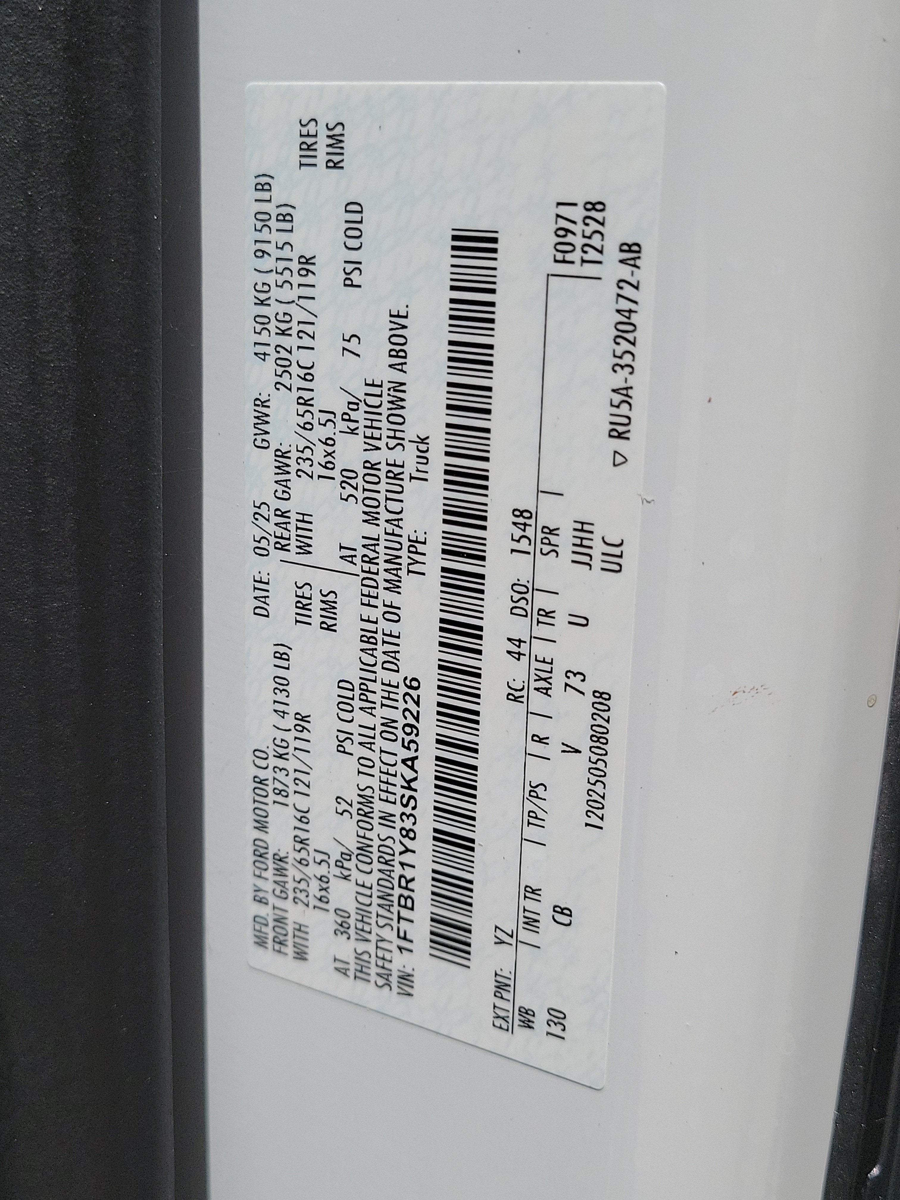 2025 Ford Transit Cargo Van Base