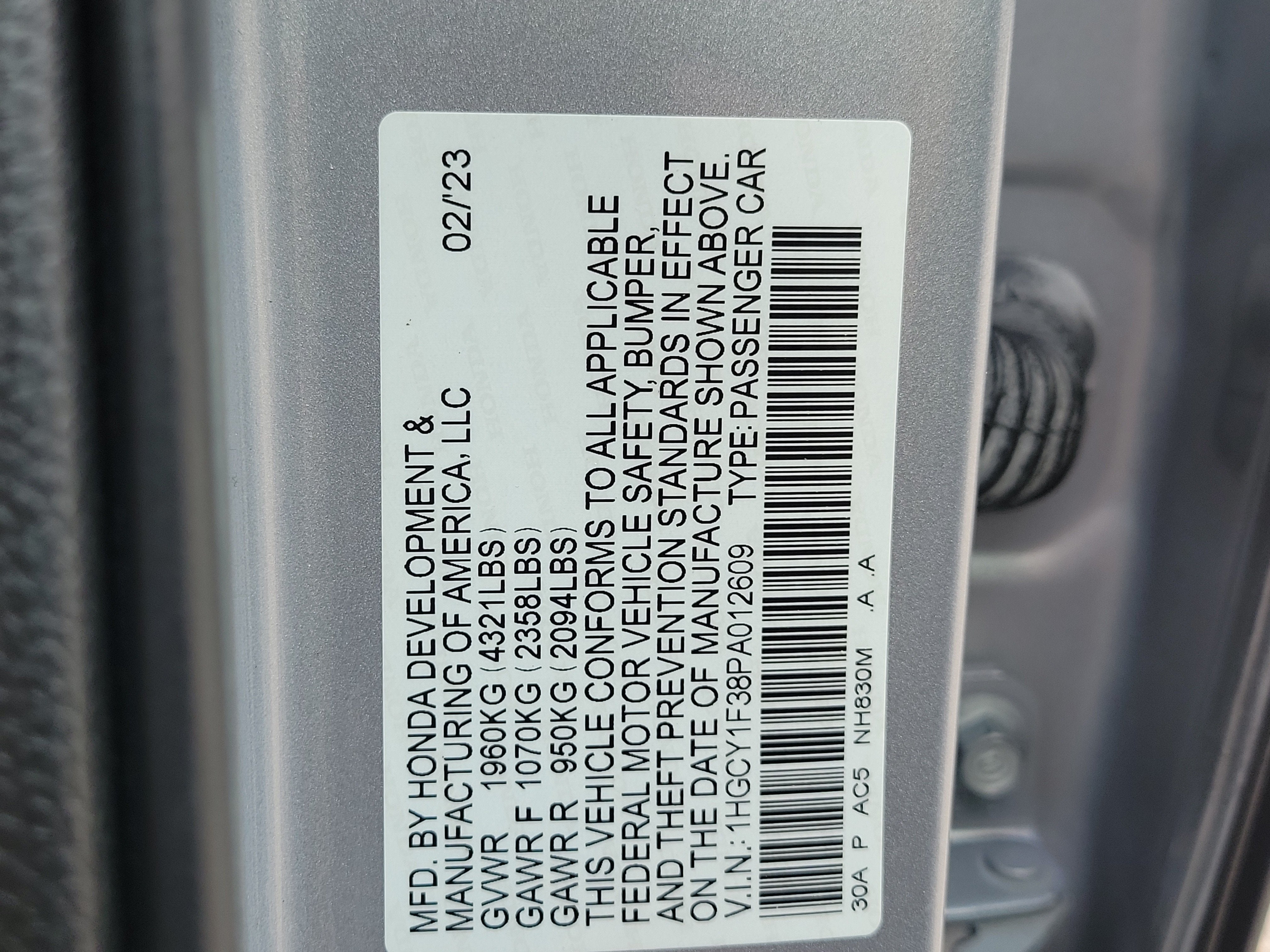 2023 Honda Accord Sedan EX