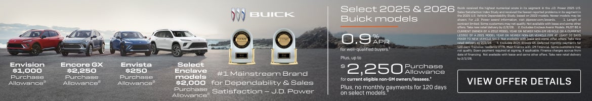 0.9% APR 
FOR WELL-QUALIFIED BUYERS.1

Plus, up to $2,250 PURCHASE ALLOWANCE for current eligible...