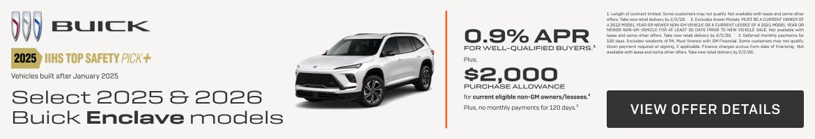 0.9% APR 
FOR WELL-QUALIFIED BUYERS.1

Plus, $2,000 PURCHASE ALLOWANCE for current eligible non-G...