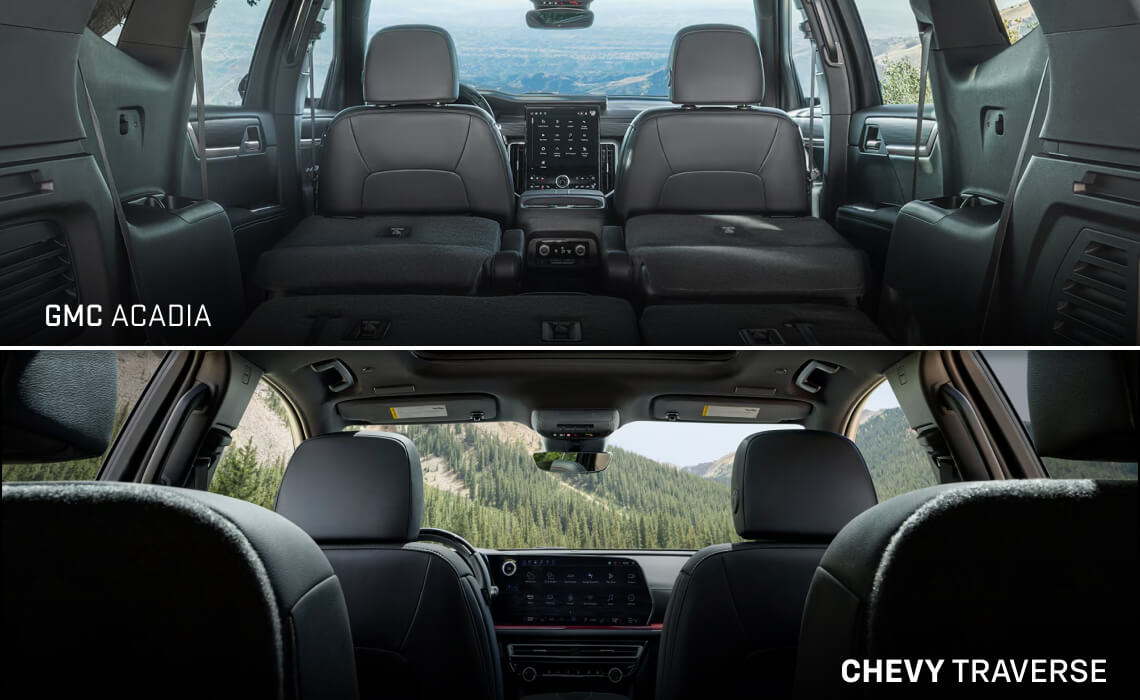 2026 Chevy Traverse vs. GMC Acadia: Size & Interior Dimensions