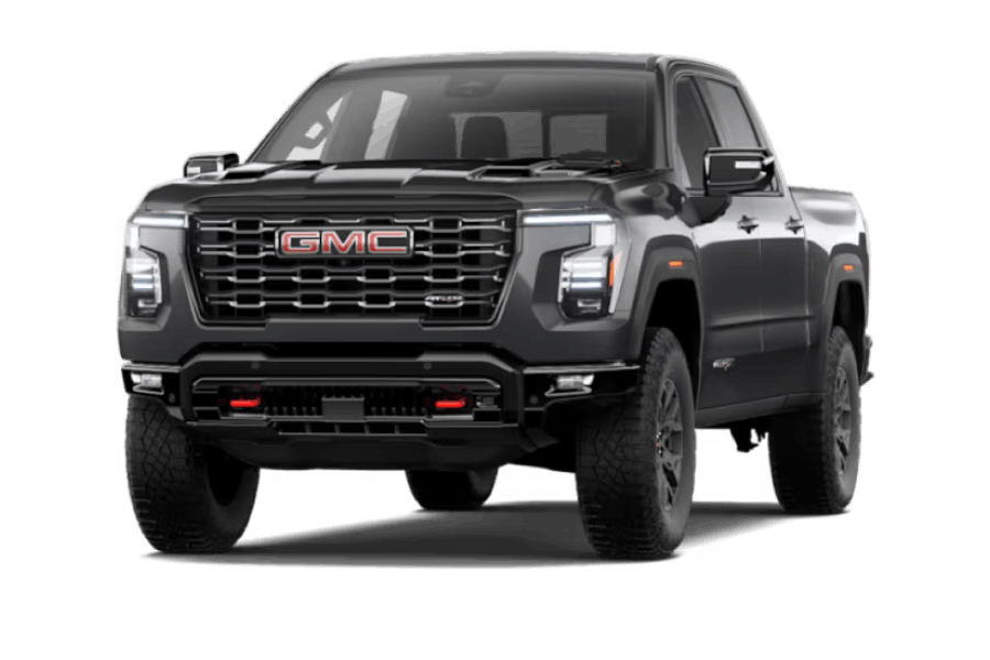 Gray 2027 GMC Sierra 1500 AT4X pickup truck shown from a front three-quarter view.