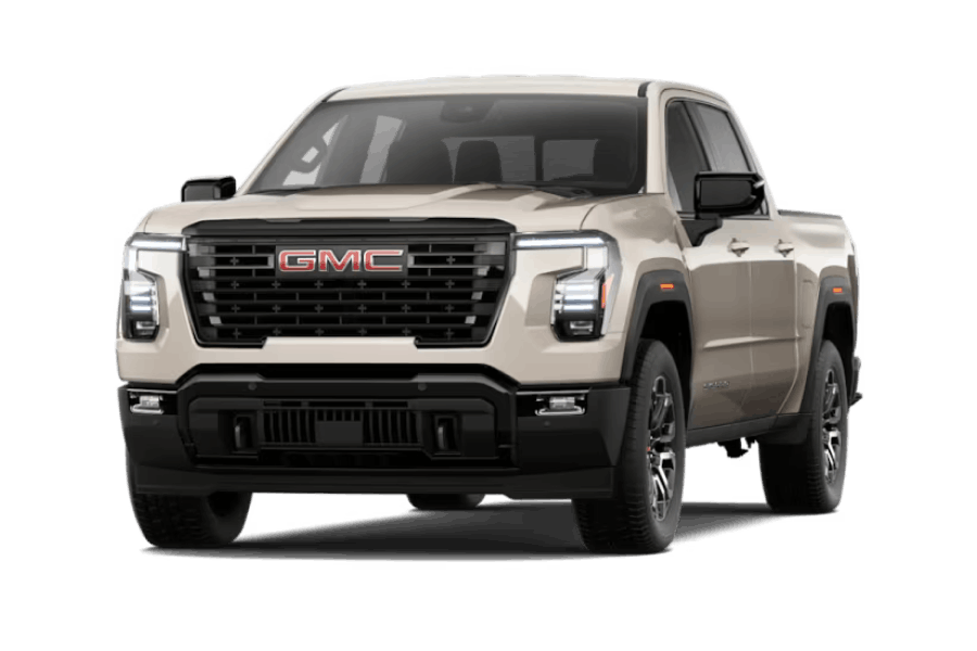 Beige 2027 GMC Sierra 1500 Elevation pickup truck shown from a front three-quarter view.
