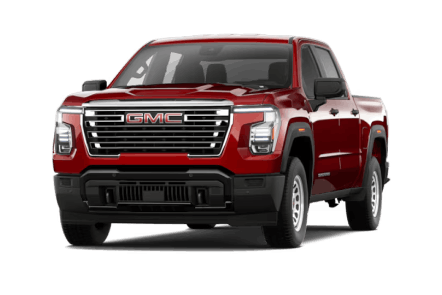 Red 2027 GMC Sierra 1500 Pro pickup truck shown from a front three-quarter view.